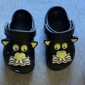 CROCS Kids Black Cat Sandals (Glow in the Dark!)
